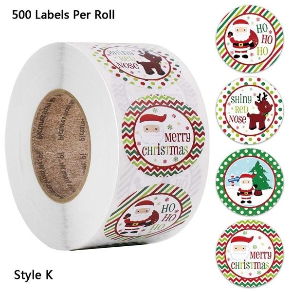 

new christmas 4 designs merry 500pcs thank round you stickers seal labels for envelope cards gift package scrapbooking decor 2