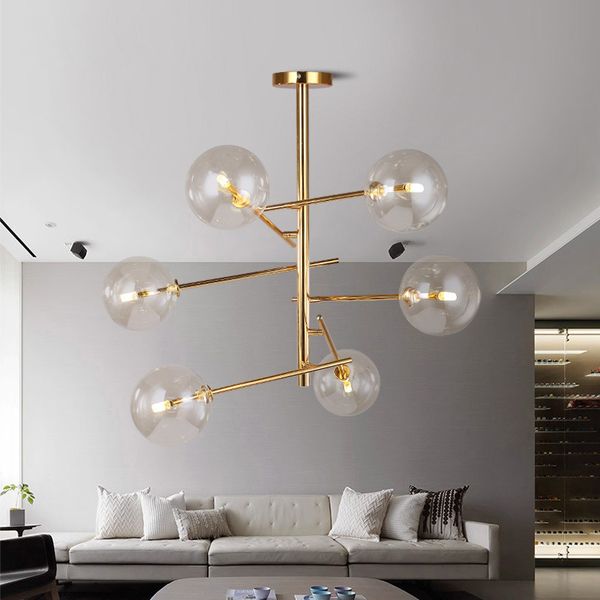 

italian design lamp glass ball bubble chandelier for livingroom diningroom kitchen island black rose gold light