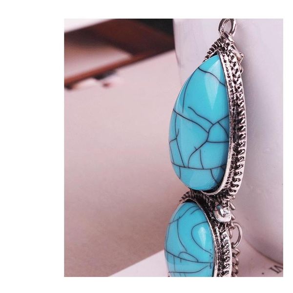 

europe and the united states bohemian sand retro ethnic turquoise chain finger bracelet jewelry whole sqcwnz homes2007, Black