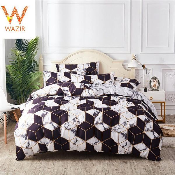 

bedding sets wazir geometric cotton euro set black blue nordic simple bed  king size duvet cover pillowcase 3pcs bedclothes1