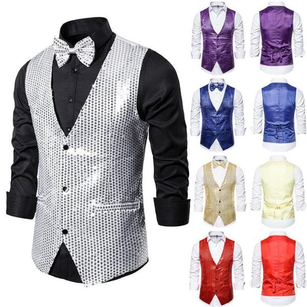 

men's trendy button formal business slim fit dress vest suit tuxedo waistcoat1, Black;white