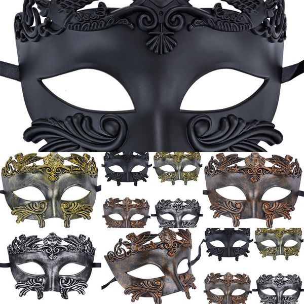 

halloween vintage cosplay decorative half face masquerade party mask for men