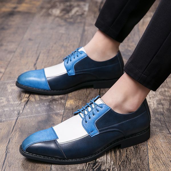 

2020 new mens shoes 2020 new spring wedding shoes british formal wear leather shoes mens breathable business formal wear mens casual leather, Black