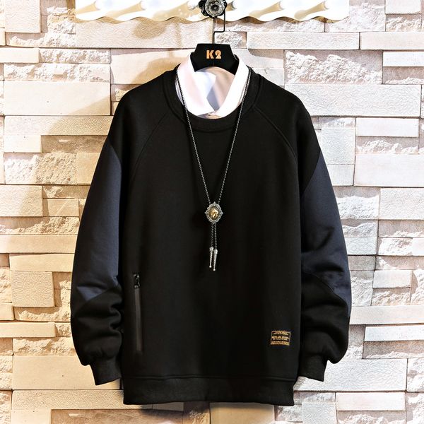 

2021 new autumn spring hooded hoodie of hip hop punk pullover streetwear fashion clothes more asian size m-5xl w1x0, Black