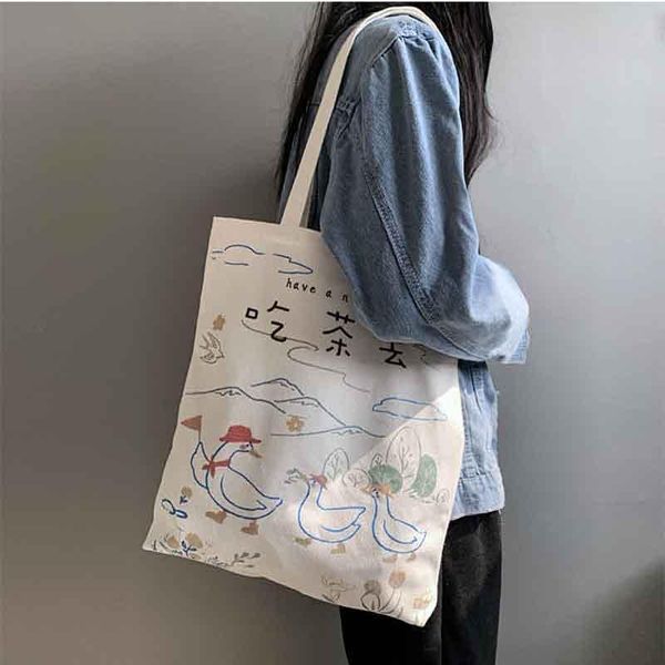 

дамы холста сумки мультфильм шаблон студент один плечо мешок ткани экологически чистых магазины многоразовой школа пляж