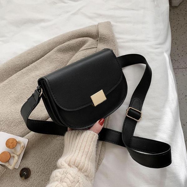 

women shoulder crossbody bags 2020 pu leather female saddle bag solid metal buckle small handbags luxury women bag designe