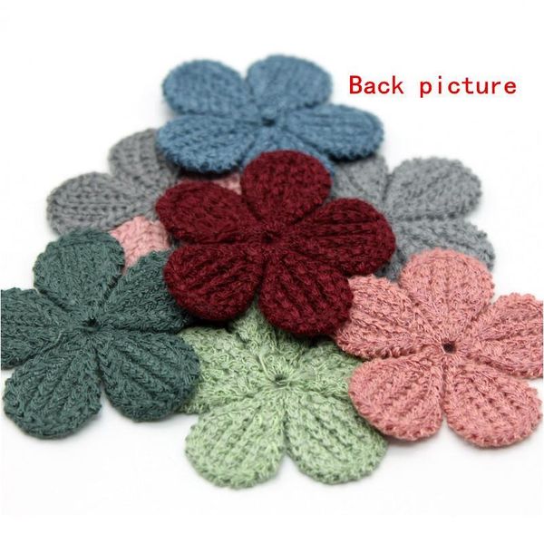 

37mm 20pcs/lot mini cotton knitting flower for home hat shoes clothing decoration scrapbooking diy handmade crafts acc jlljfg