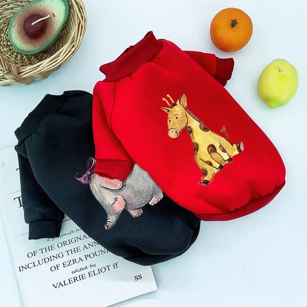 

warm pet clothes for dog hoodie flamingo pattern sweater for cat fashion puppy clothes dog jacket winter sweater1