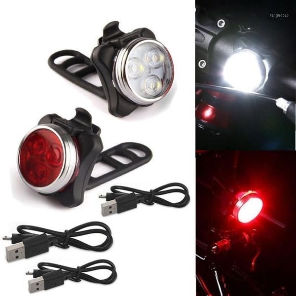 

newbright cycling bicycle bike 3 led head front light 4 modes usb rechargeable tail clip light lamp waterproof fietsverlichting1