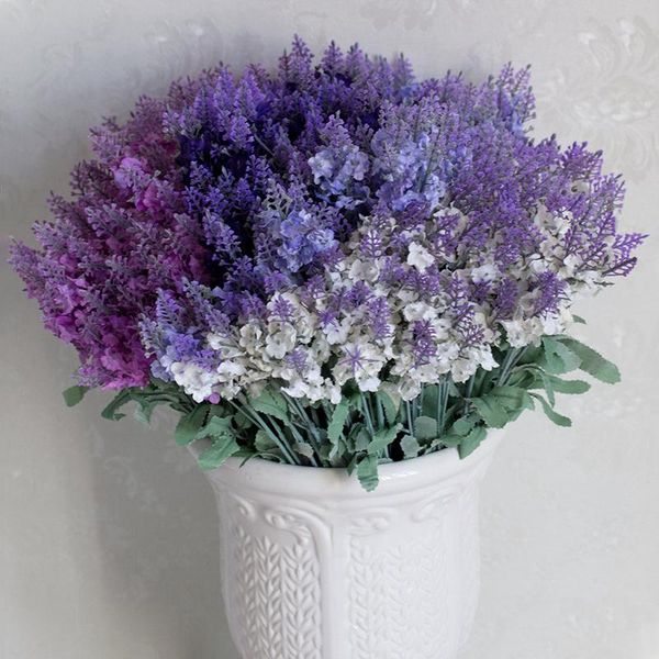 

36cm Lavender Dried Flowers Bouquet Artificial Flowers Cheap Fake for Wedding Home Party Decoration