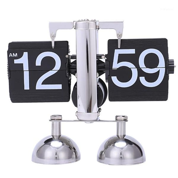 

desk & table clocks vintage retro flip clock scale modern digital auto page turning dual stand home decor quartz clock1