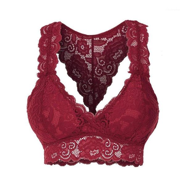 

seamless bra women plus size vest crop wire bra lingerie v-neck underwear soutien gorge grande taille bras for women1, Red;black