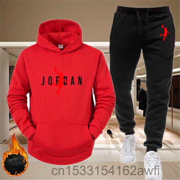 

sports men wool pullover printed jogging hoodie set 23 suit sweatshirt homme 2020new couple's letter + svbup, Black