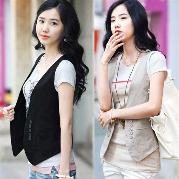 

ms spring new korean all match slim suit vest vest small size dress female drop shipping, Black;white