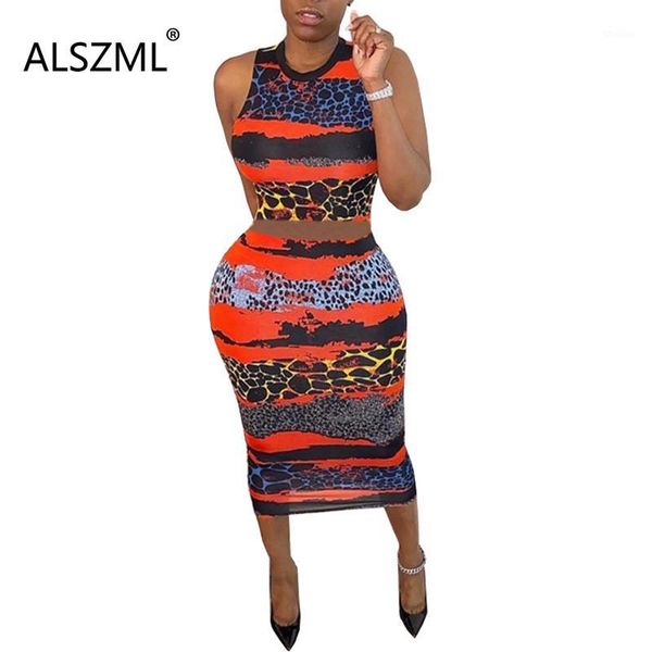 

two piece dress 2021 african style fashion leopard print women set vest crop + tight pencil skirt 2 chic summer suits1, White