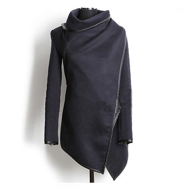 

new arrive women irregular long cashmere overcoats jacket scarf collar solid coat female winter warm long sleeve overcoat1, Tan;black