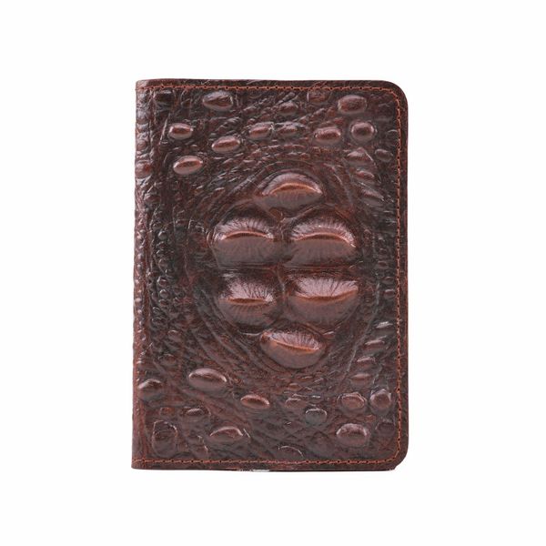 Capa de passaporte do jacaré RFID Bloqueio de crédito Genuine Leather Passport Wallet