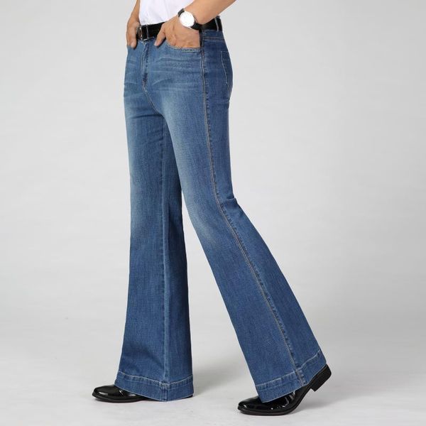 

men's jeans 2021 spring and autumn denim flared pants casual wide-leg, Blue