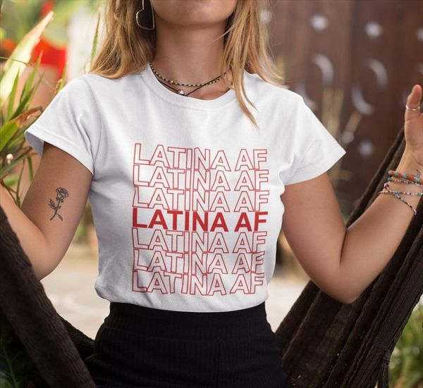 

latina af red letters women tshirt cotton casual funny t gift 90s lady yong girl 6 colors drop ship s 855, White