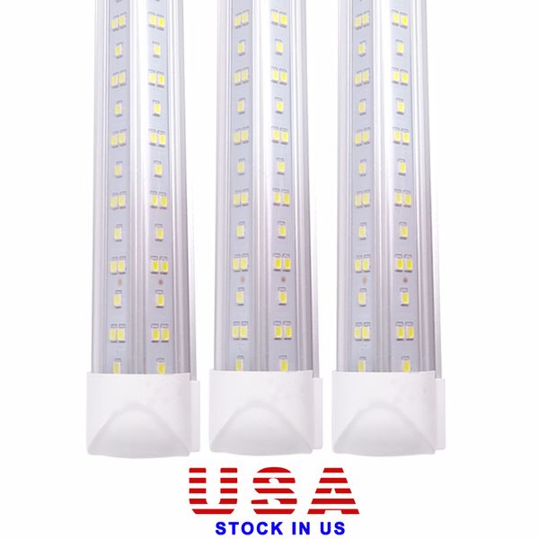 V Em forma de tubos de LED integrados Luz 4FT 5FT 6FT 8FT LED Tubo T8 36W 48W 56W 72W Double lados forma luzes fluorescentes 110V