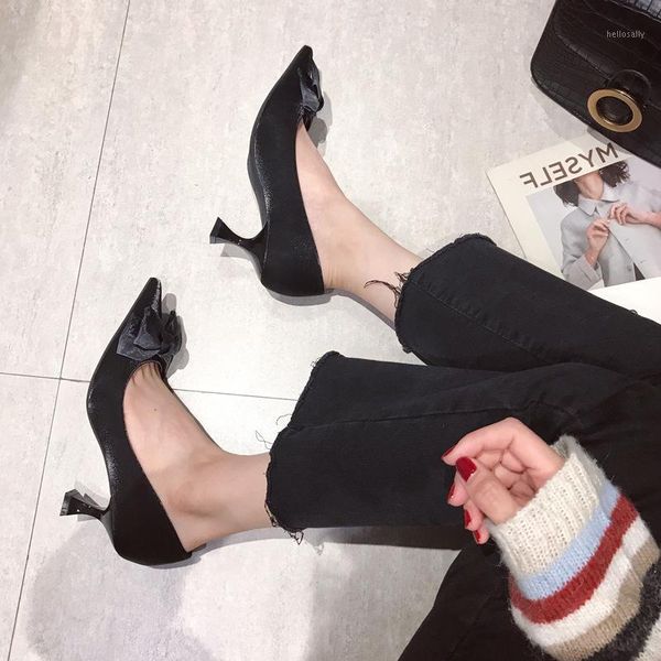 

bow kitten heels pointy shoes women wine red high heels pumps gold black women new womens party shoes ladies wedding1
