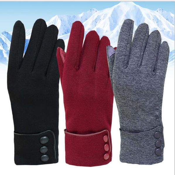 

winter riding warm fleece gloves non-fleece gloves touch screen women outdoor plus fleece winter, Blue;gray