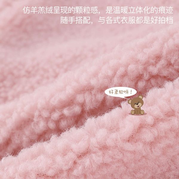 

autumn children's winter pullover warm outdoor scarf boys and girls add thick imitation cashmere solid color students' neck 7zpi, Red;brown