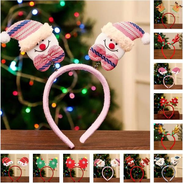 

christmas headband children bear snowman elk santa claus reindeer antlers bells christmas tree headband props party diy gifts, Silver