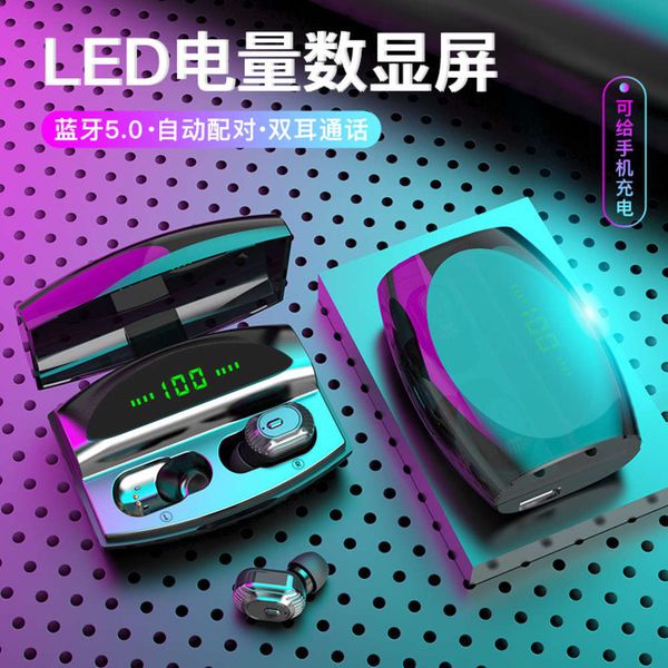 

xg20 bluetooth headset 5.0 charge display mobile power wirels t ear earplug