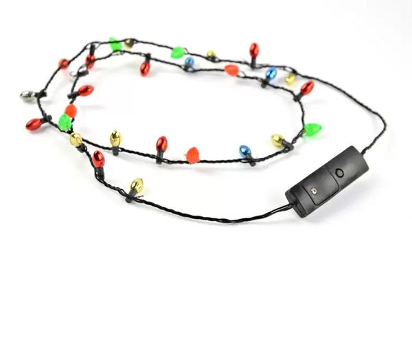 2022 Commercio all'ingrosso 8 luci che illuminano il regalo di Natale dei giocattoli della luce in rilievo lampeggiante delle collane della collana principale DHL Fedex libero