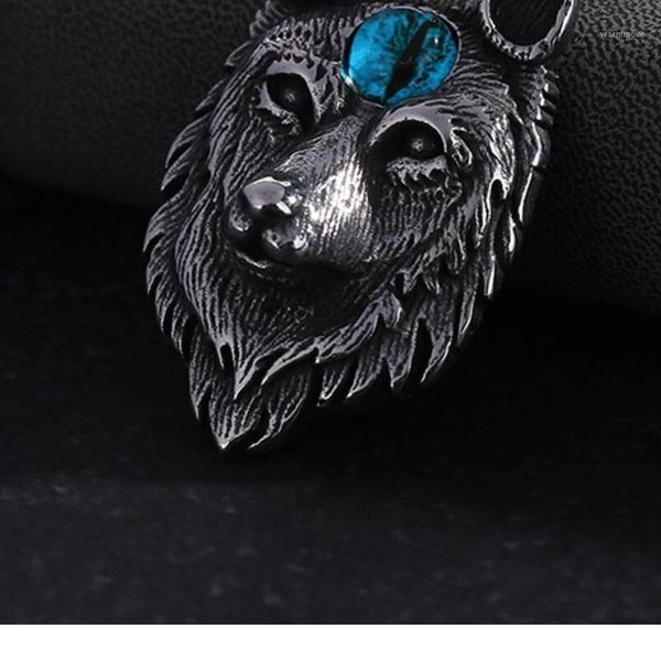 

wolf head pendant necklace1, Silver