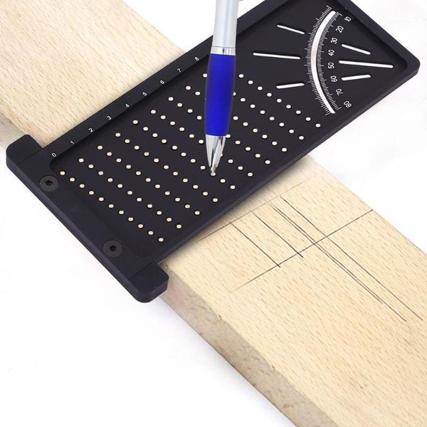 

aluminum woodworking hole scribing rulers 100mm gauge mark line aluminum crossed feet wood working carpenter measuring tool1