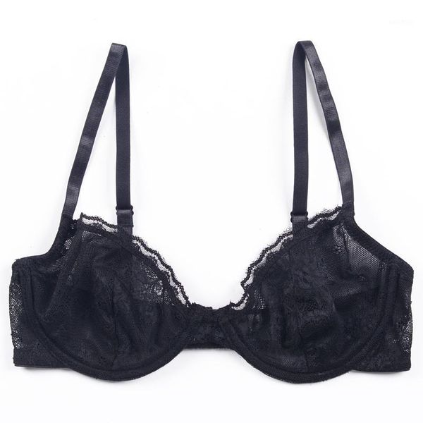 

women's ultra-thin bra, european and american and transparent lace underwear with ring bra1, Red;black