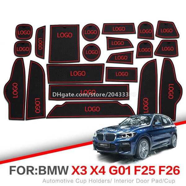 

car gate slot pad water coaster interior non-slip mats for for bmw x3 x4 f25 f26