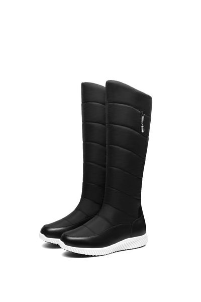 

2021 new knee high warm winter long toe boots female snowboots side shoes woman size 44 fqp6, Black