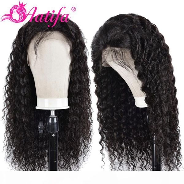 

brazilian 13x4 lace front human hair wigs deep wave human hair wigs for black women pre-plucked lace front wig aatifa, Black;brown