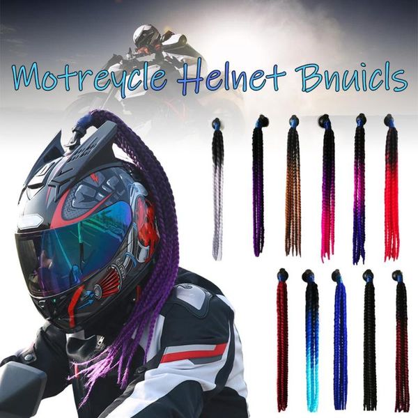 

2020 new motorcycle helmet braid dirty braids wig for motorbike helmets 11 colors dreadlocks ponytail braid punk hair decoration