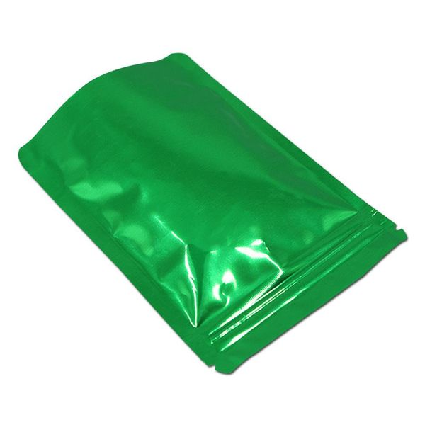 

100pcs lot green stand up aluminum foil zip lock packing bag mylar foil heat seal gifts retails storage zipper package pouch h bbyvec
