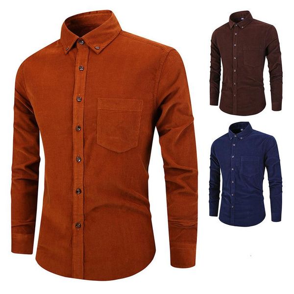 

men's fashion autumn shirts men solid 100% cotton soft corduroy shirt men casual long sleeve dress shirt male business blouse, White;black