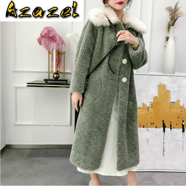 

real fur 100% wool jacket autumn winter coat women clothes 2021 streetwear korean vintage suede lining abrigo mujer, Black