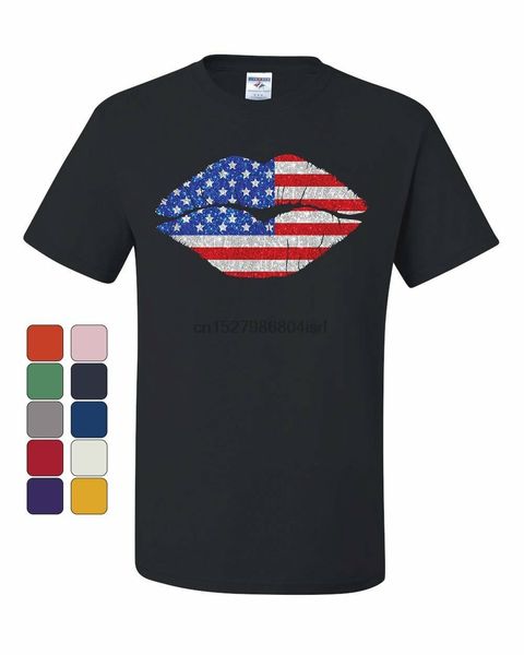 

патриотические губы футболка sexy поцелуй звезды и полосы 4 июля tee shirt спорта с капюшоном hoodie
