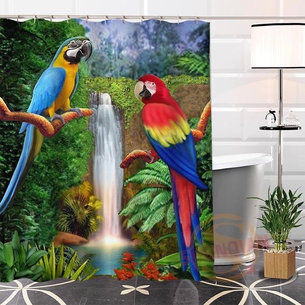 

shower curtains shunqian custom parrot painting modern curtain bathroom products with hook waterproof for yourself gift1