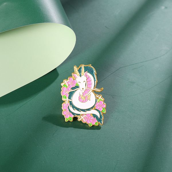 

spirit away dragon pin haku glitter variant mega gorgeous brooch pins enamel metal badges lapel pin brooches jackets jeans fashion jewelry a, Blue
