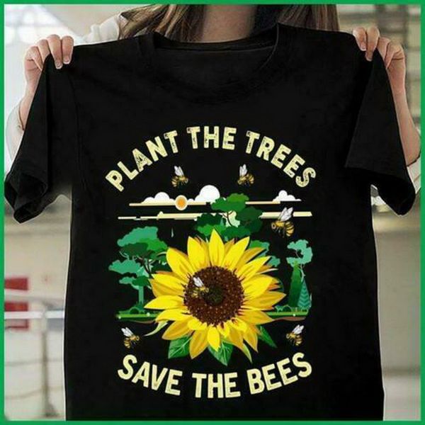 

sunflower plant the trees save the bees men t-shirt black cotton s-3xl loose size ajax funny tee shirt sport hooded sweatshirt hoodie