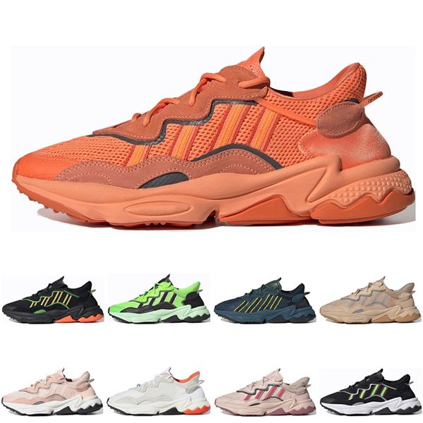 

sale men women casual shoes ozweego classic bold orange halloween tones red solar brown king push trainer sports shoes size 36-45, Black