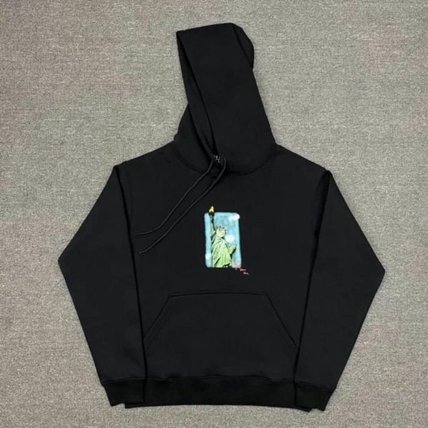 

luxury luxurys designers letter print travis scott statue of liberty astroworld album limited ts sweater foam hoodie, Black