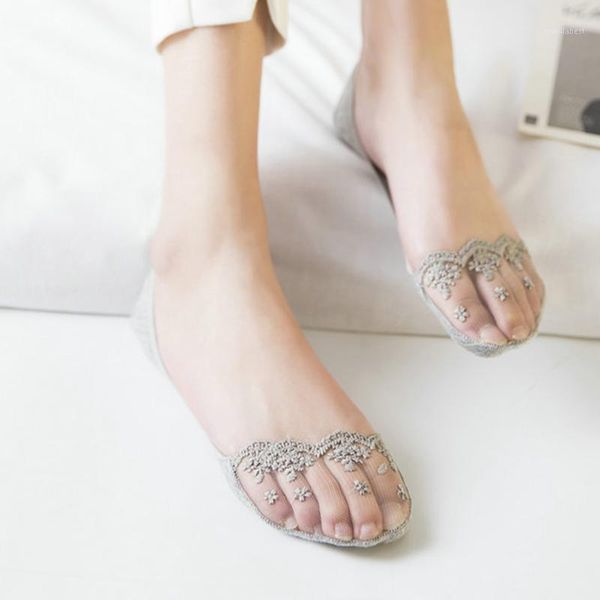 

mesh fashion elastic women transparent non-slip casual thin solid color short floral low lace invisible socks summer1, Black;white