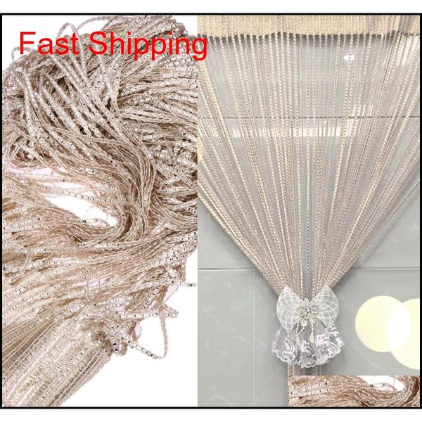 

modern cute flash line shiny tassel string door curtain window room divider curtain valance home decor jllcuq bdebag