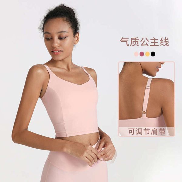 

with vest adjustable bra pad v-neck tight sports fitness sling for women yoga suit, Gray