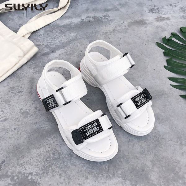 

swyivy mesh wedge shoes woman platform sandals women 2020 fashion summer sandals for women shoes thick bottom casual breathable t200801, Black